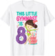 Gymnastics 8th Birthday This Little Gymnast Is 8 T-Shirt - T-Shirt | White