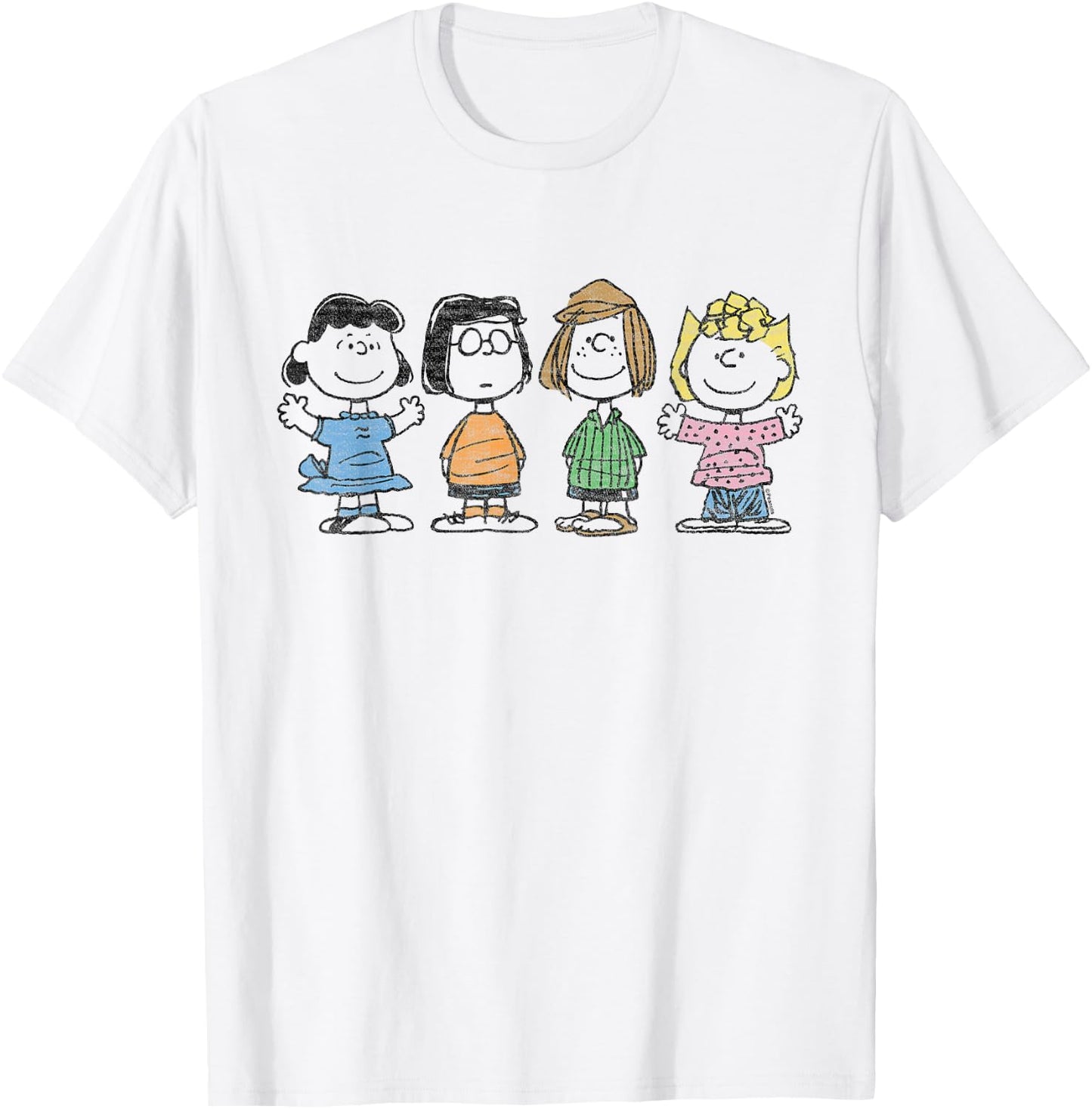 Peanuts - Lucy Marcie Peppermint Patty Sally Girls Group T-Shirt - T-Shirt | White
