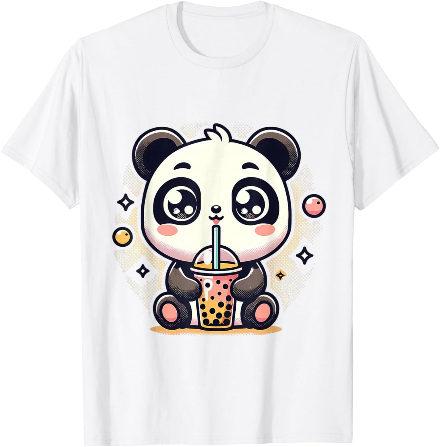 Panda Kawaii Boba Bubble Tea Cute Anime For Kids T-Shirt - T-Shirt | White