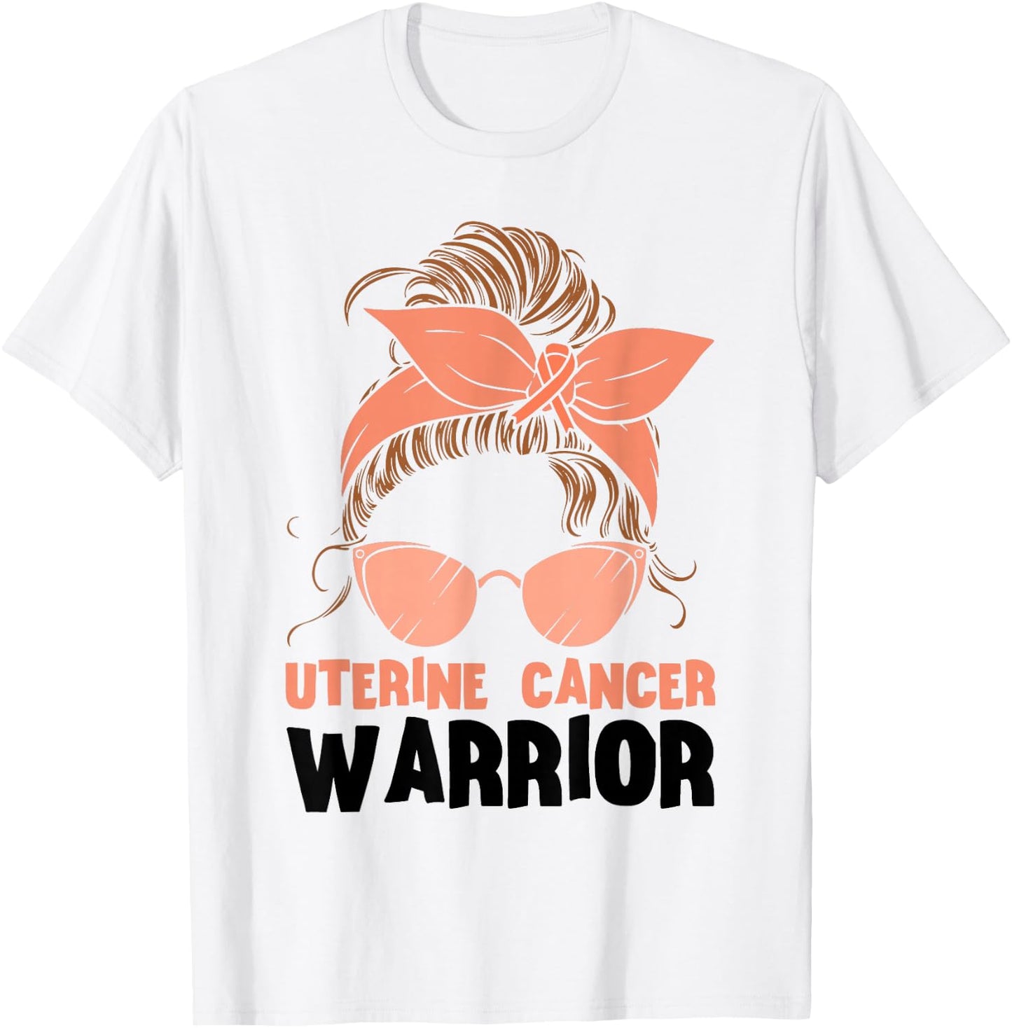 Uterine Cancer Warrior Messy Endometrial Cancer Awareness T-Shirt - T-Shirt | White