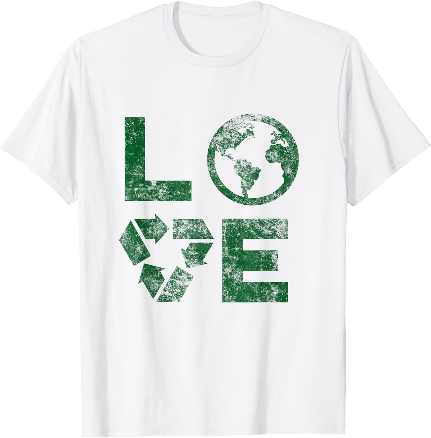 Liebe Earth Day 90s Vintage Recycled Children or Teachers T-Shirt - T-Shirt | White