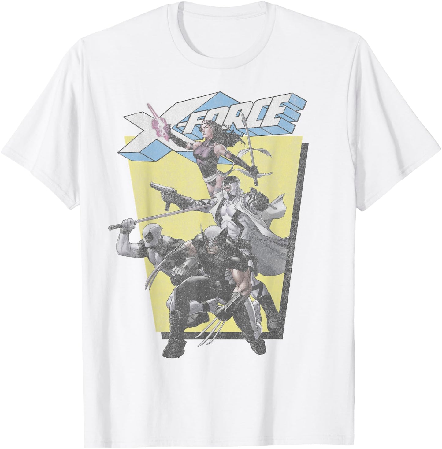 Marvel Deadpool X-Force Group Shot Action Pose T-Shirt - T-Shirt | White