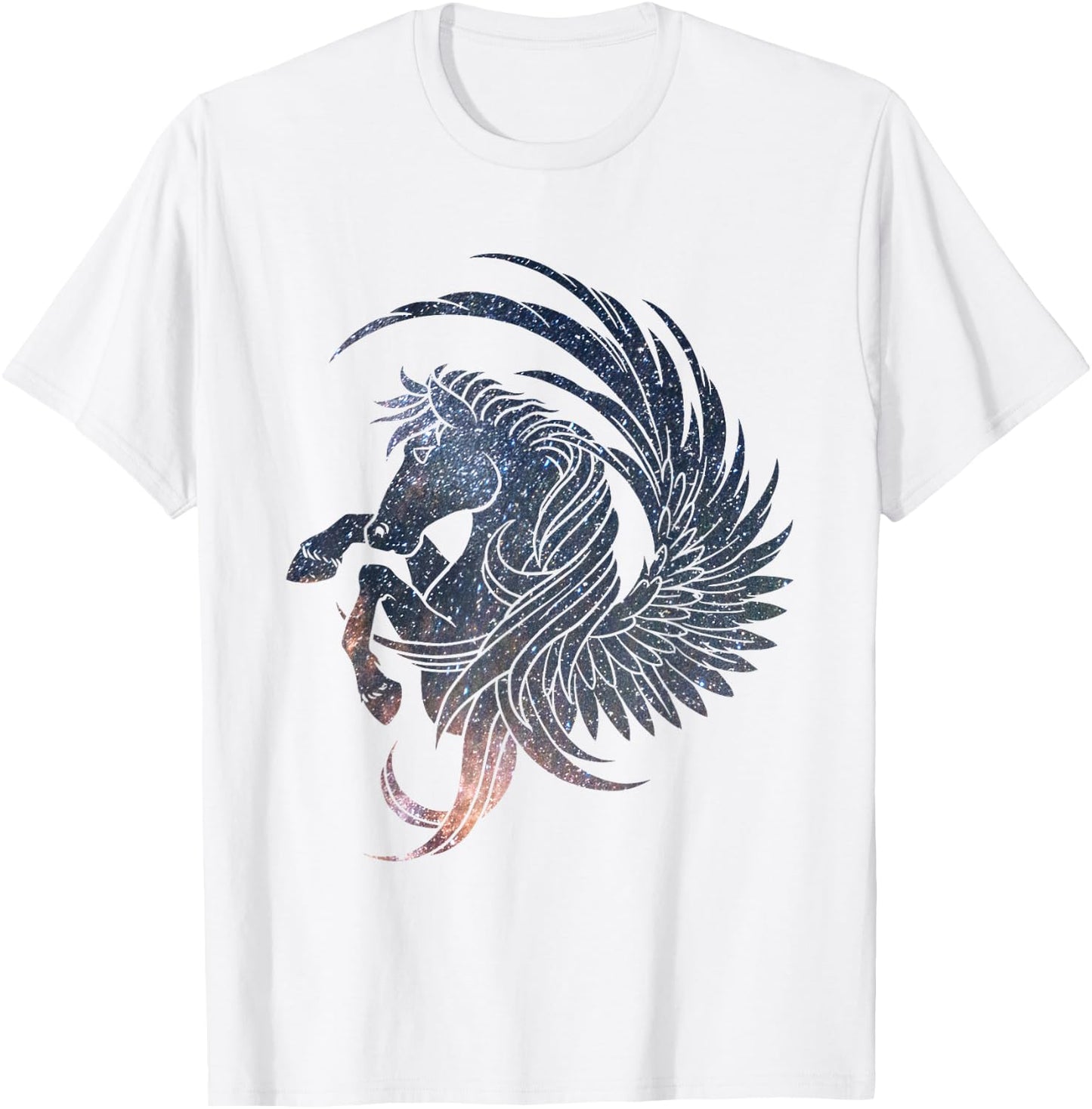 Mystical Pegasus starry sky T-Shirt - T-Shirt | White