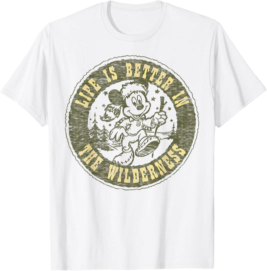 Disney Mickey and Friends Life is Better in The Wilderness Small T-Shirt - T-Shirt | White