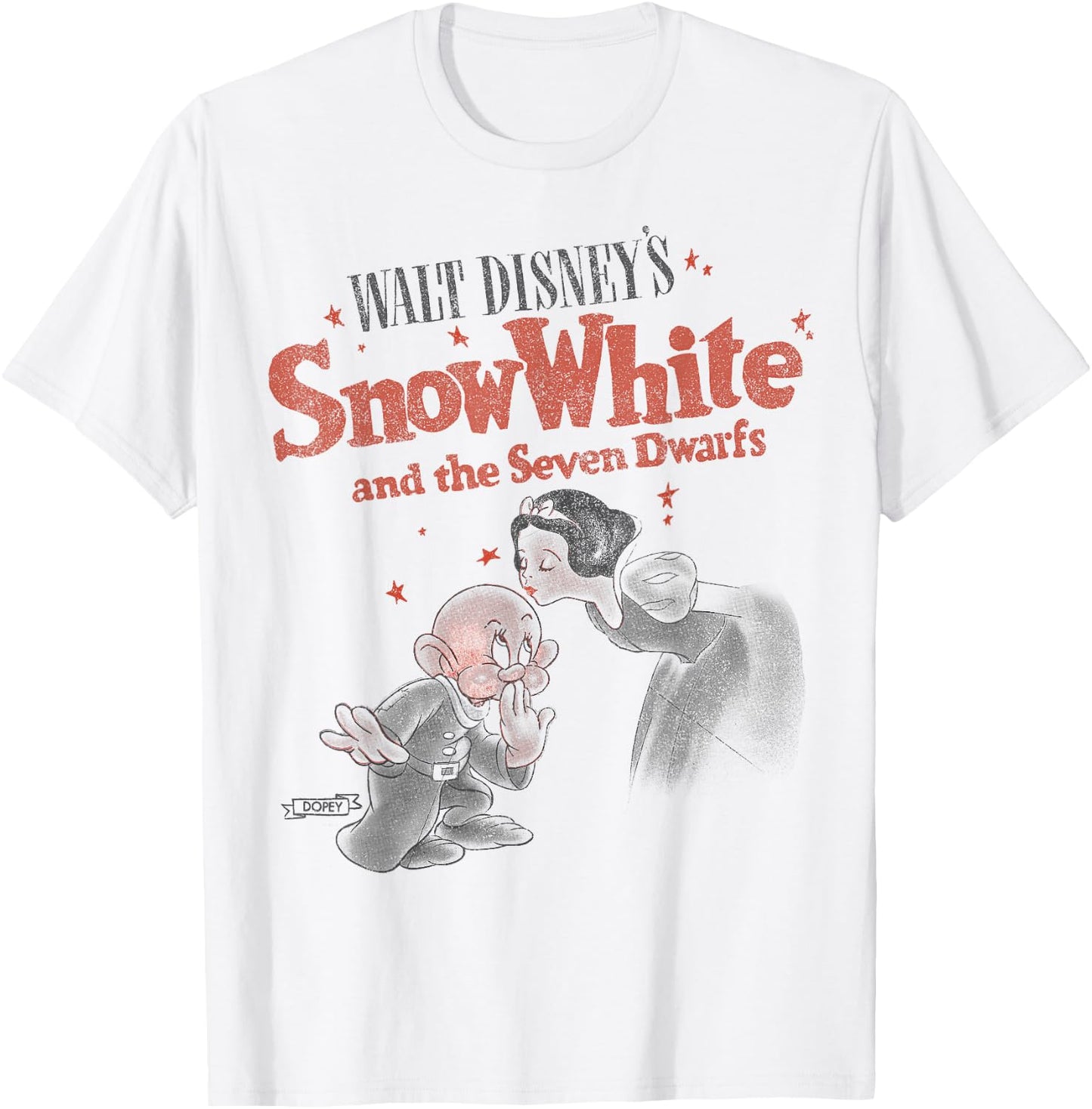 Disney Snow White & Dopey Distressed Portrait Small T-Shirt - T-Shirt | White