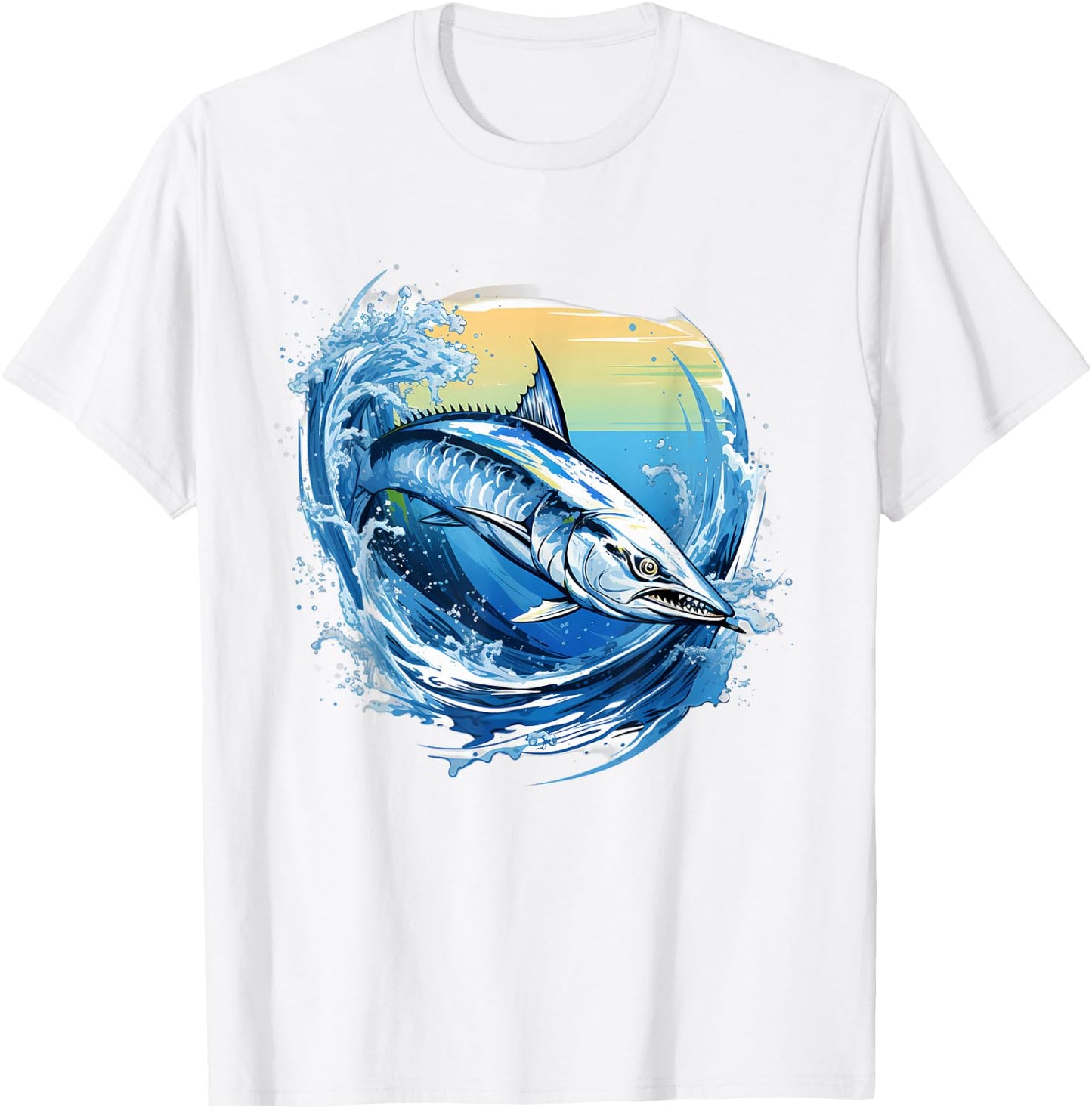 Retro Style King Mackerel T-Shirt - T-Shirt | White
