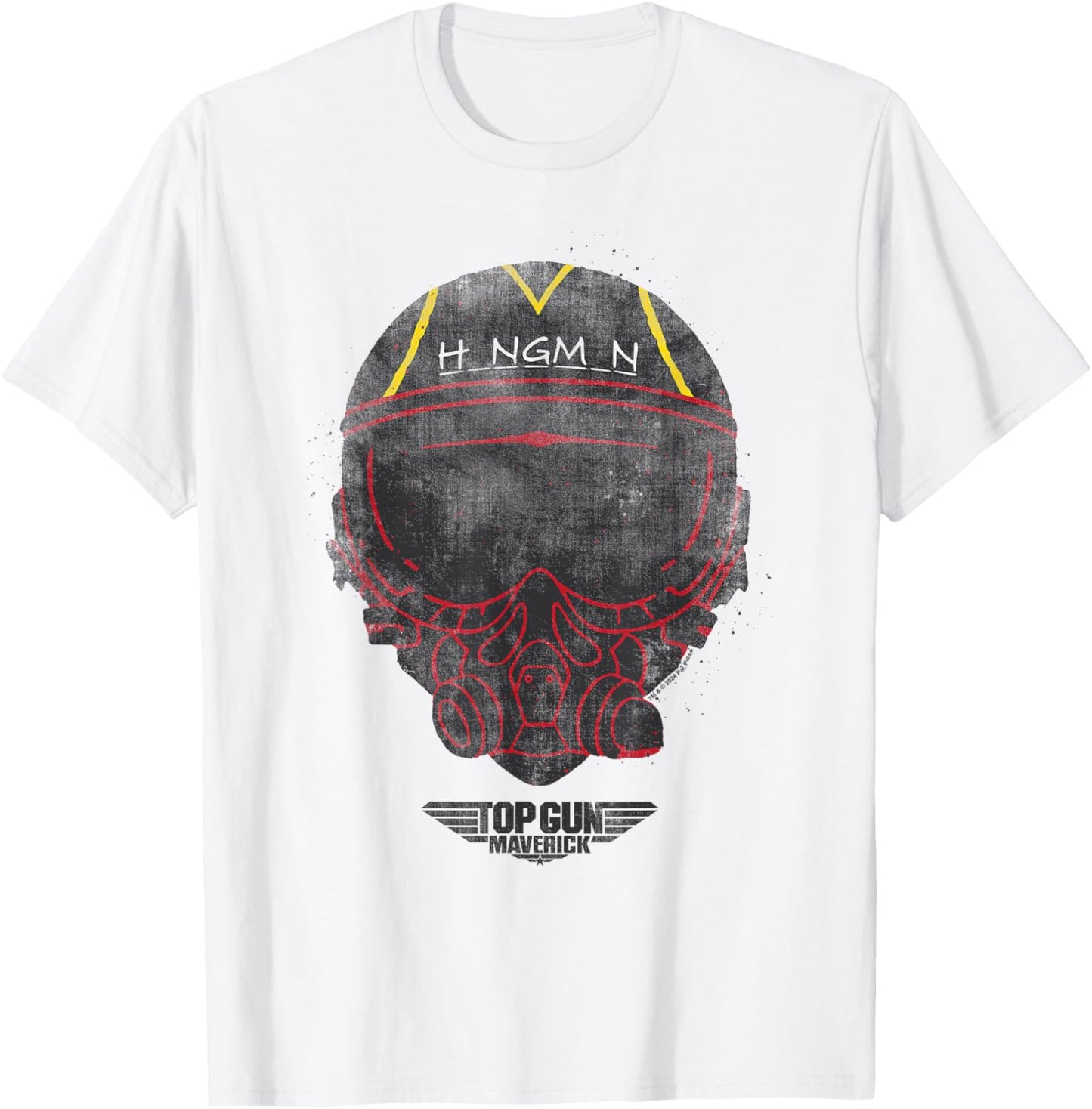 Top Gun Hangman Helmet , Small, Grey T-Shirt - T-Shirt | White