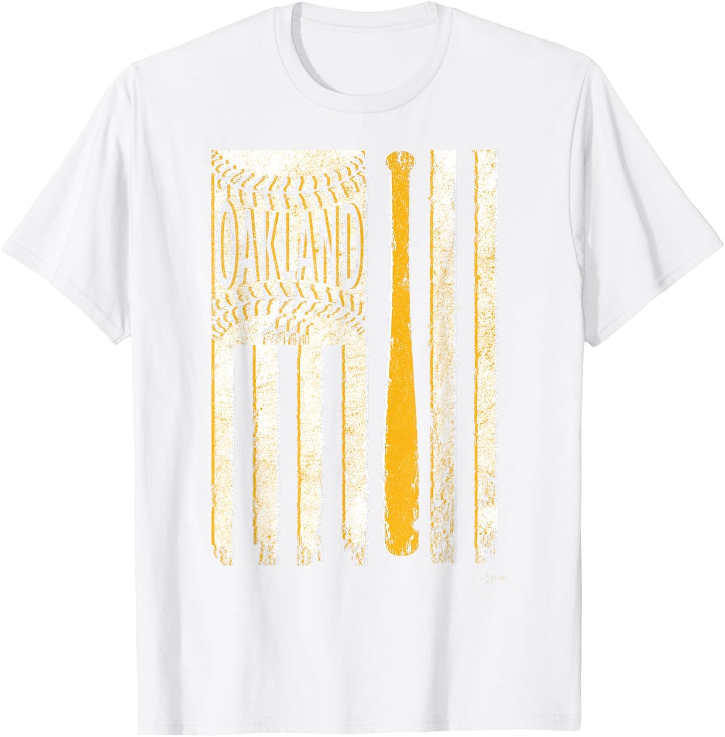 Classic Oakland Baseball Flag | Patriotic Baseball T-Shirt - T-Shirt | White