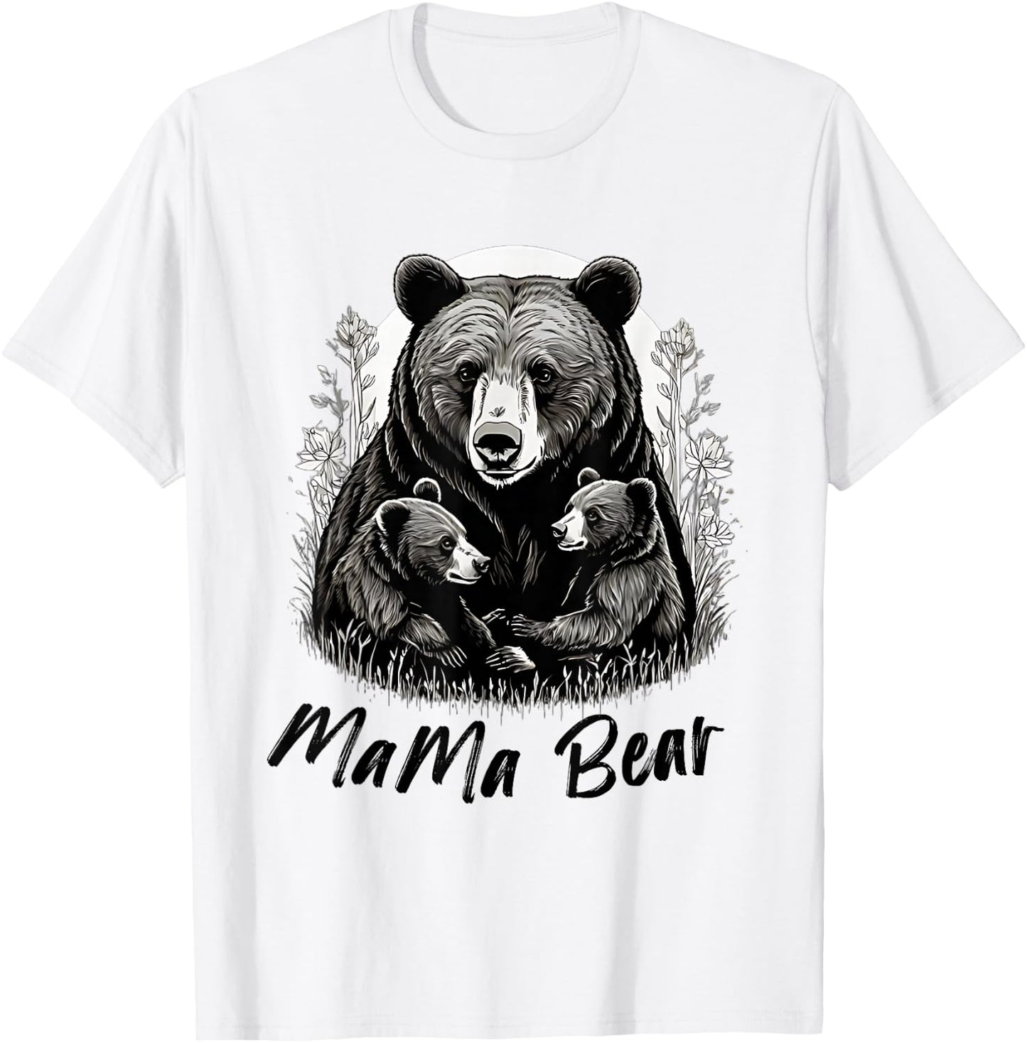 Mama Bear 2 Baby Cubs Mothers Day Family Bear Baby Newborn T-Shirt - T-Shirt | White