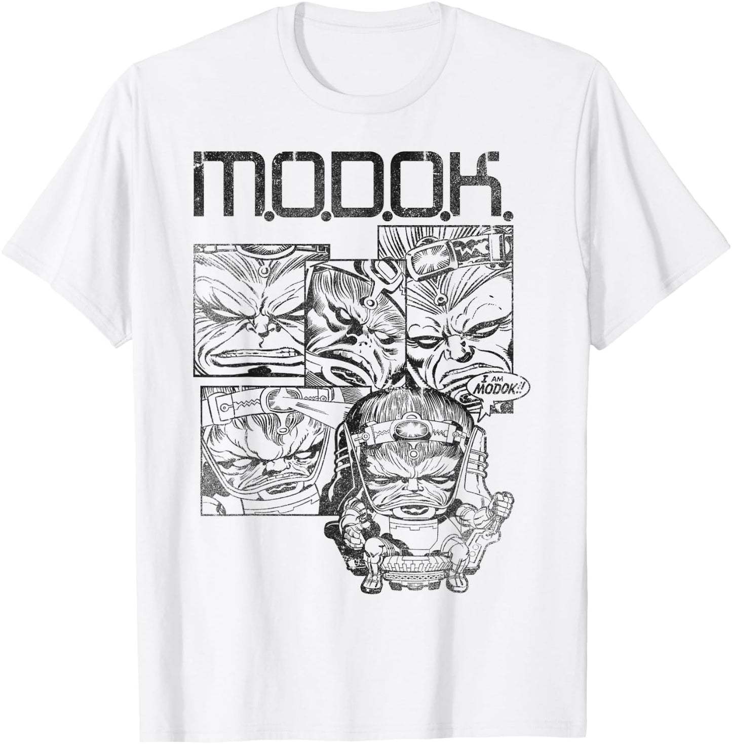 Marvel MODOK Black & White Comic Panels T-Shirt - T-Shirt | White