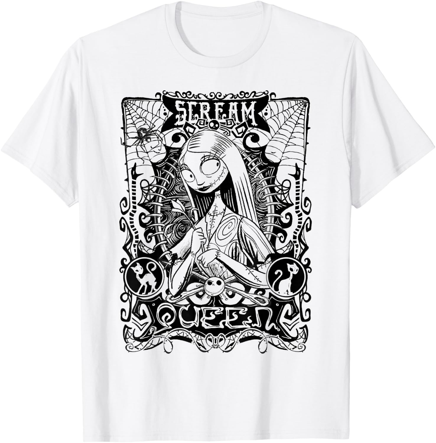 Disney The Nightmare Before Christmas Sally Scream Queen T-Shirt - T-Shirt | White