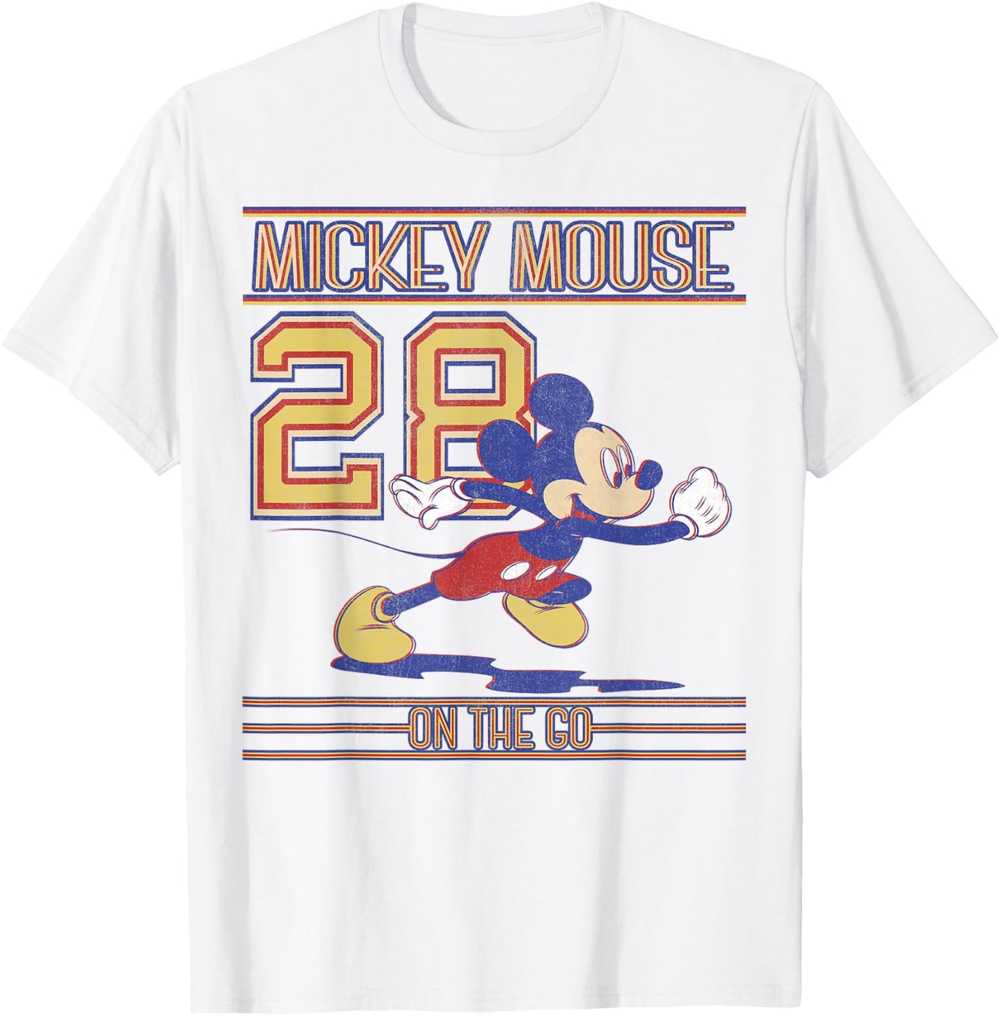 Disney Mickey And Friends Mickey Mouse On The Go Since '28 T-Shirt - T-Shirt | White