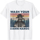 Wash Your Damn Hands Plague Doctor Mask Vintage Retro T-Shirt - T-Shirt | White
