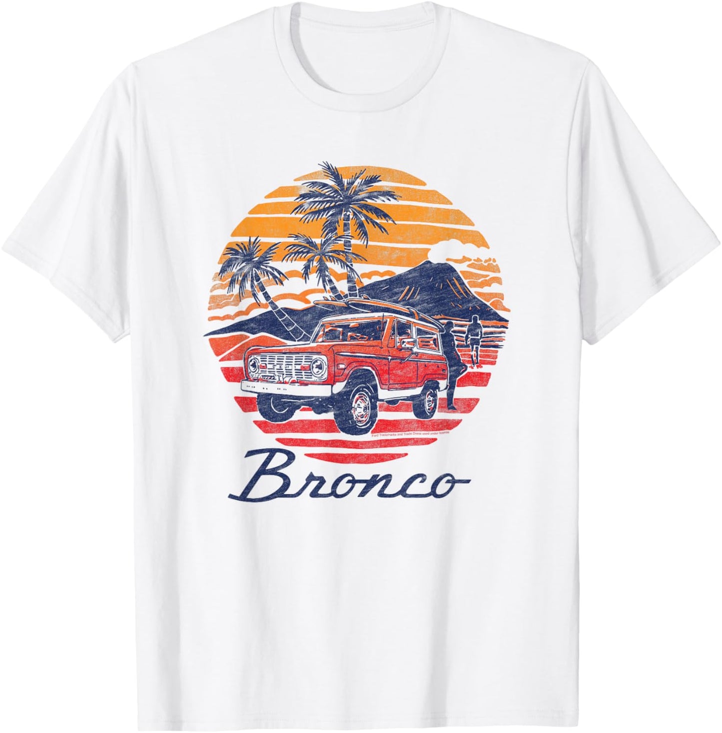 Ford - Bronco Retro Tropical Beach Sunset Men Women Kids T-Shirt - T-Shirt | White
