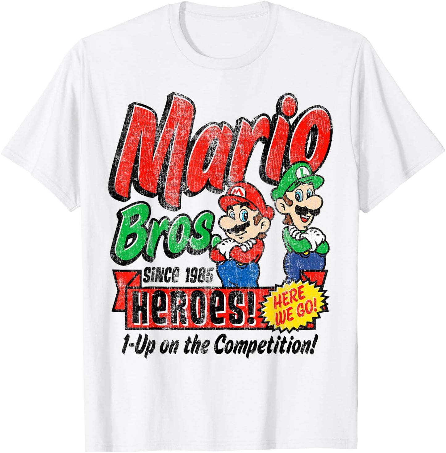 Super Mario Bros. Mario & Luigi Since 1985 Heroes T-Shirt - T-Shirt | White
