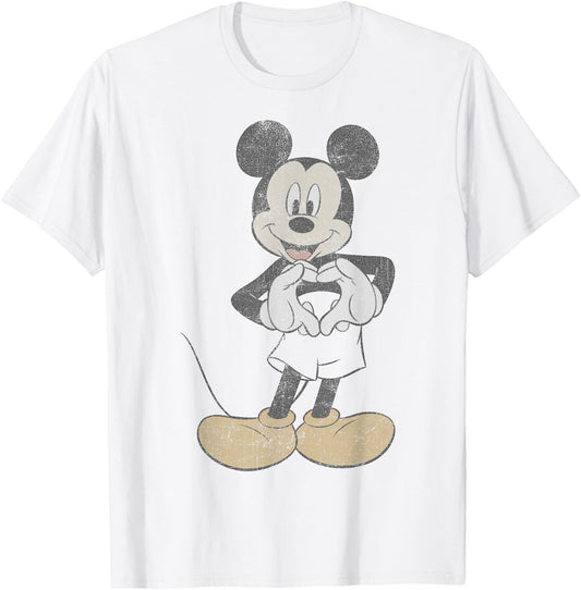 Disney Mickey and Friends Mickey Mouse Heart Hands Small T-Shirt - T-Shirt | White