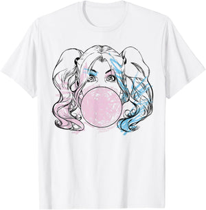 DC Comics Batman Harley Quinn Crayon Outline Small T-Shirt - T-Shirt | White