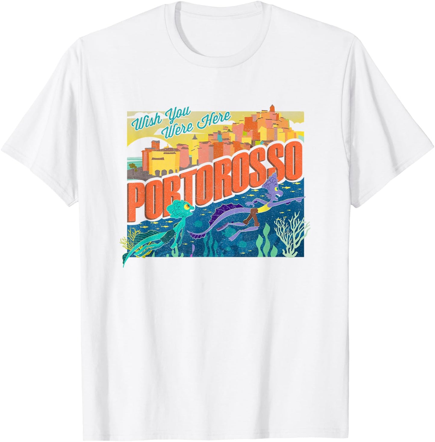Disney Pixar Luca Portorosso Wish You were Here T-Shirt - T-Shirt | White