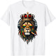 King Rasta Reggae Rastafarian Music Headphones Lion of Judah T-Shirt - T-Shirt | White