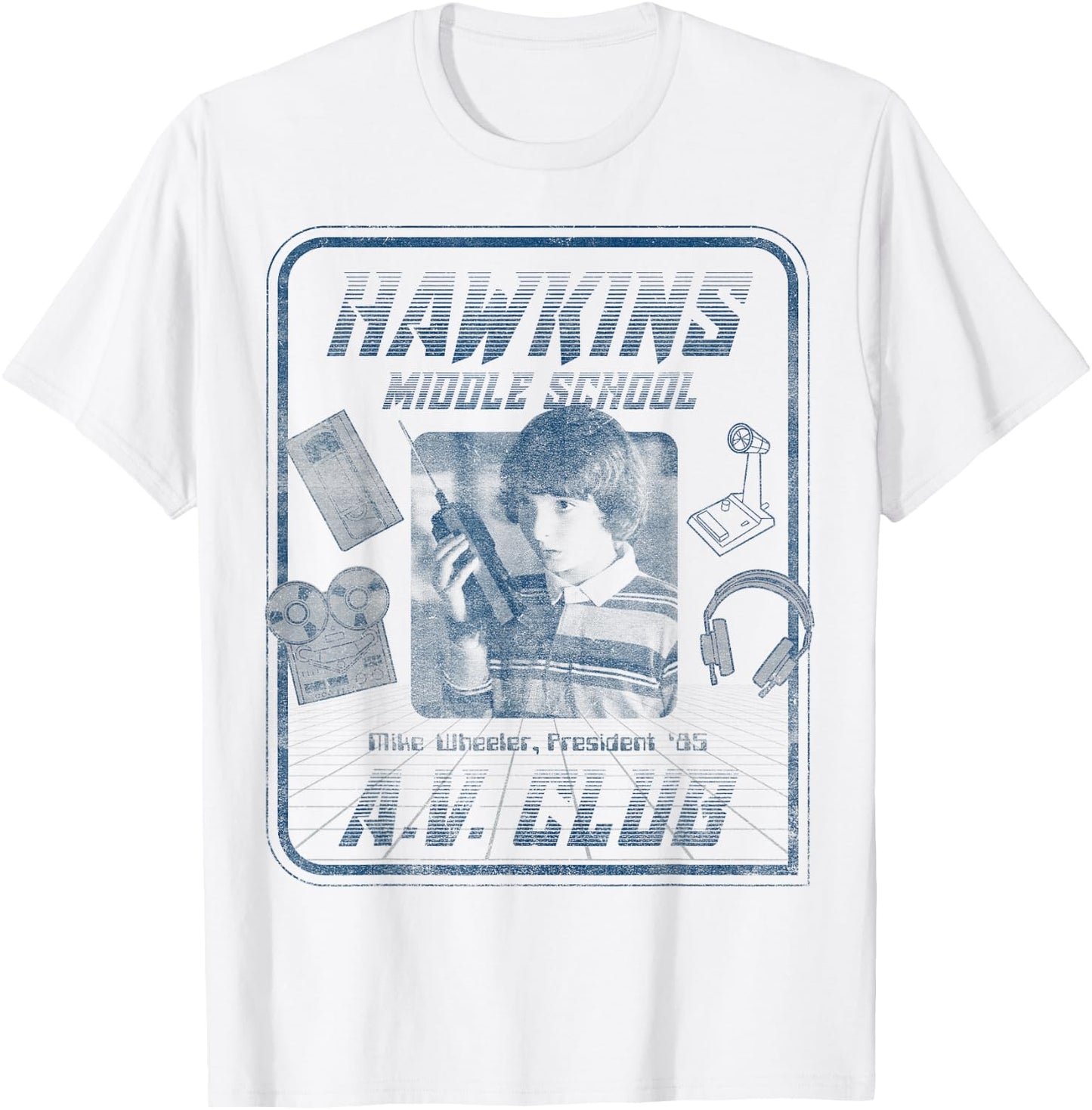 Netflix Stranger Things Mike Wheeler Hawkins A.V. Club T-Shirt - T-Shirt | White