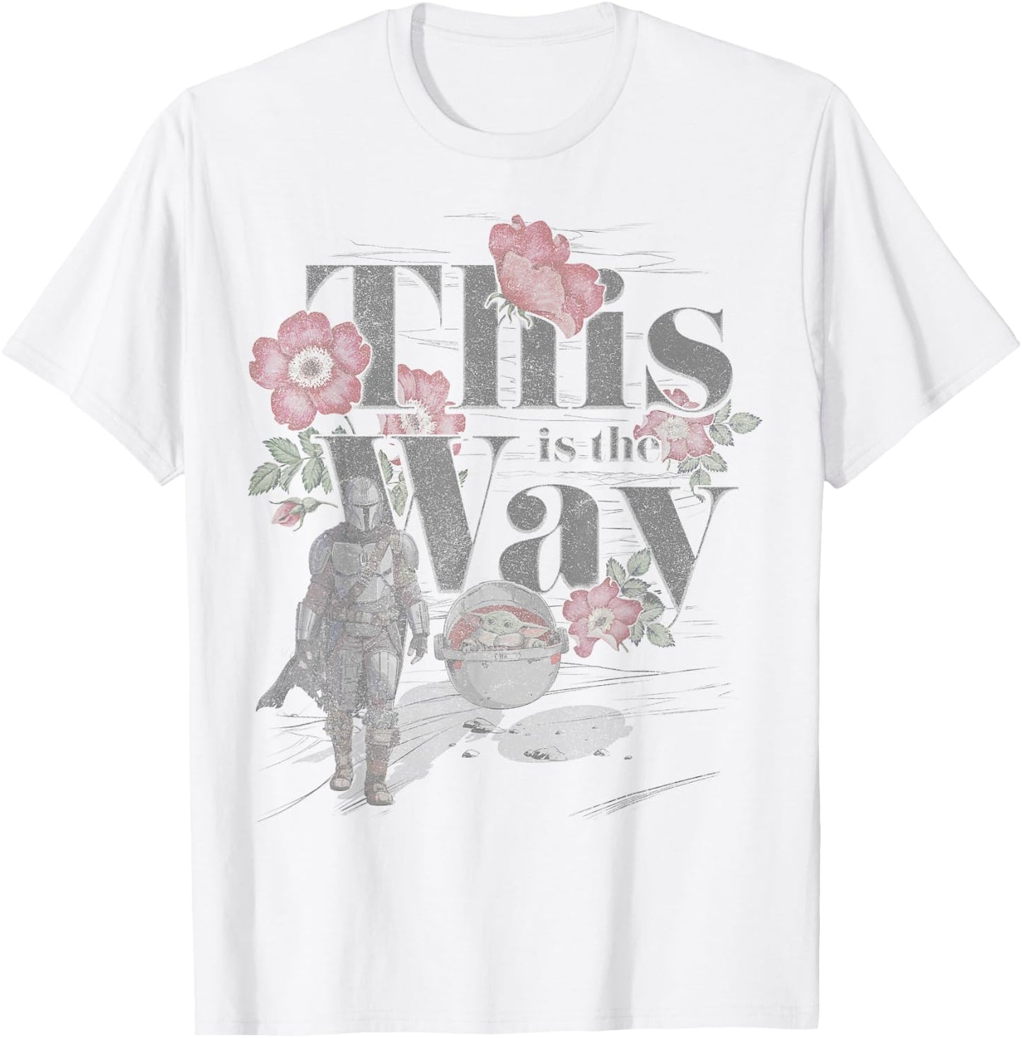 Star Wars The Mandalorian This Is The Way Floral T-Shirt - T-Shirt | White