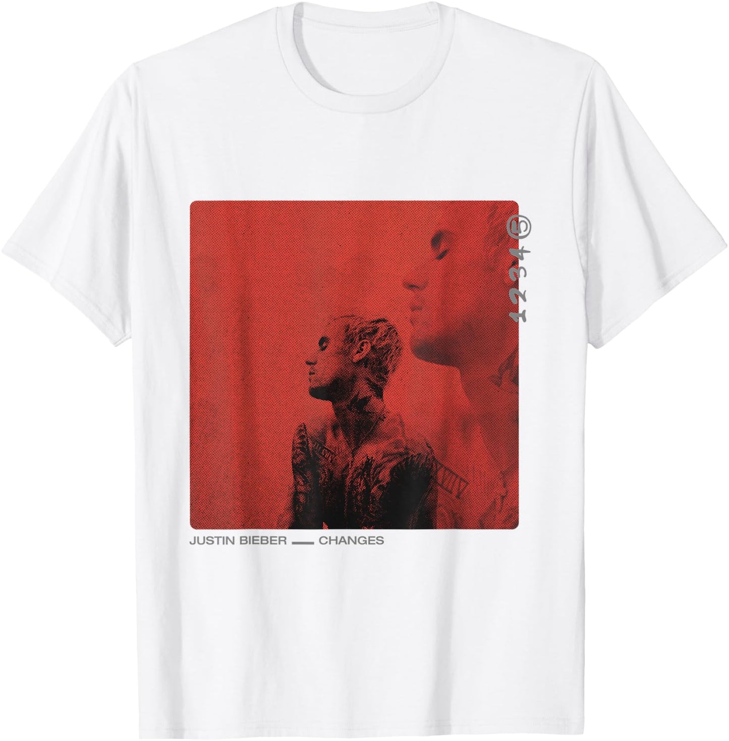 Justine Bieber Red Cover T-Shirt - T-Shirt | White