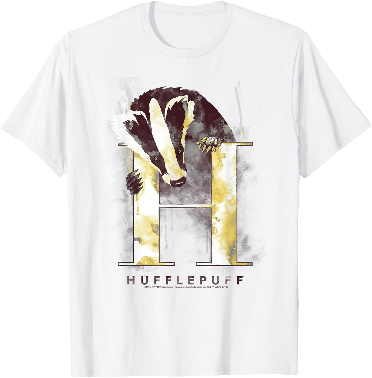 Harry Potter Hufflepuff House Watercolor Small T-Shirt - T-Shirt | White