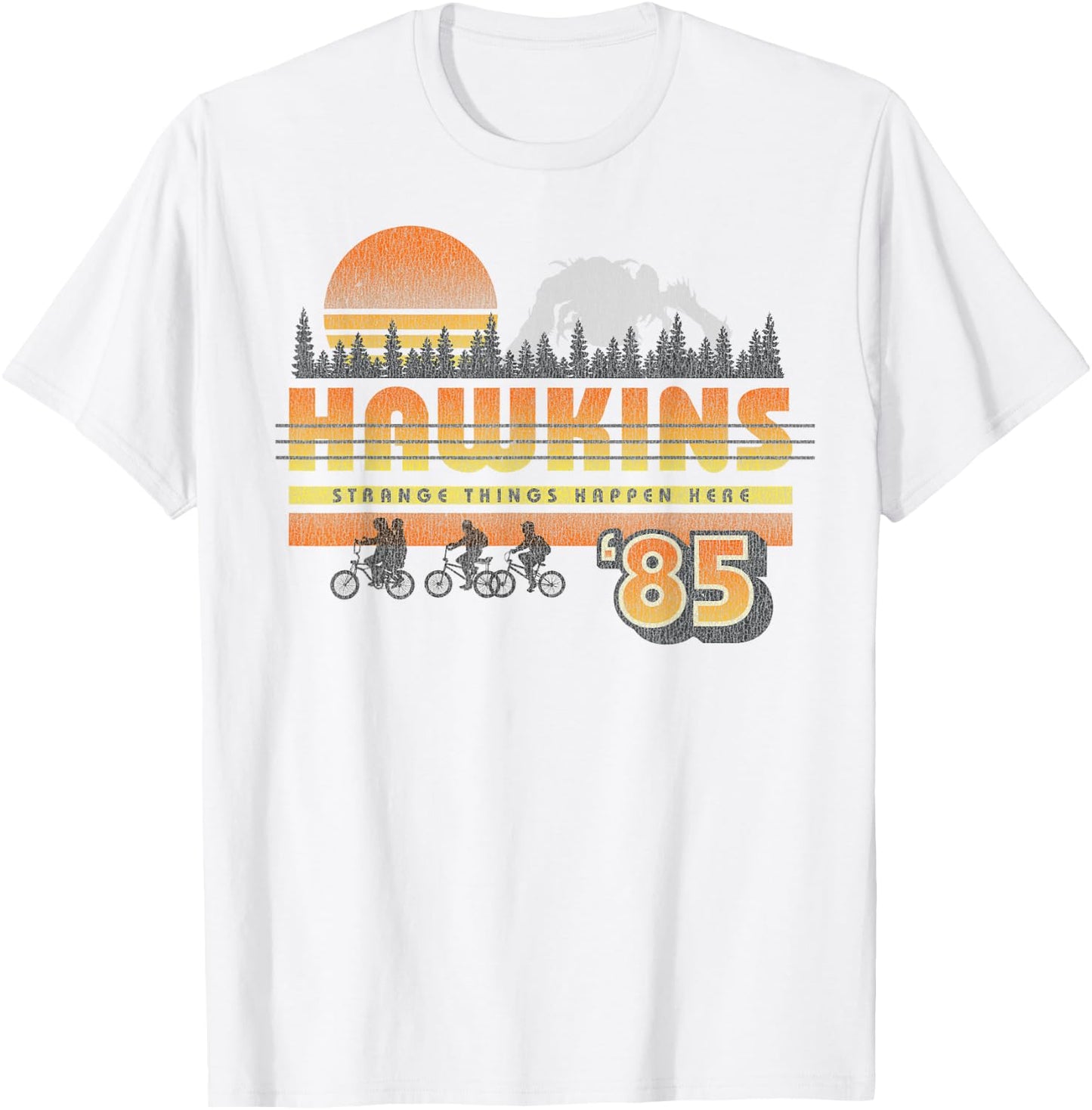 Netflix Stranger Things Hawkins Strange Things 85 Retro T-Shirt - T-Shirt | White