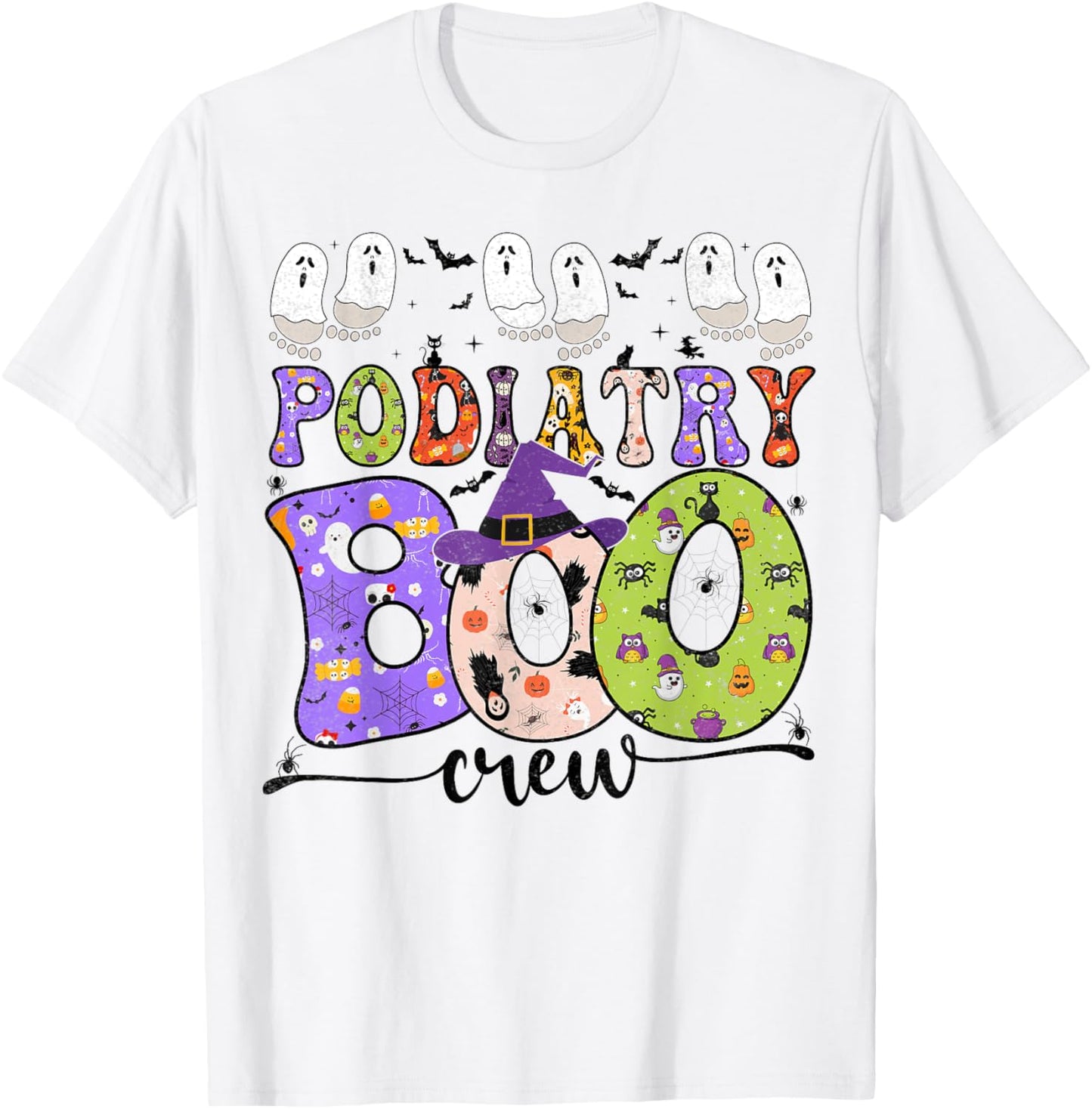 Halloween Foot Doctor Podiatrist Podiatry Boo Crew Ghost T-Shirt - T-Shirt | White