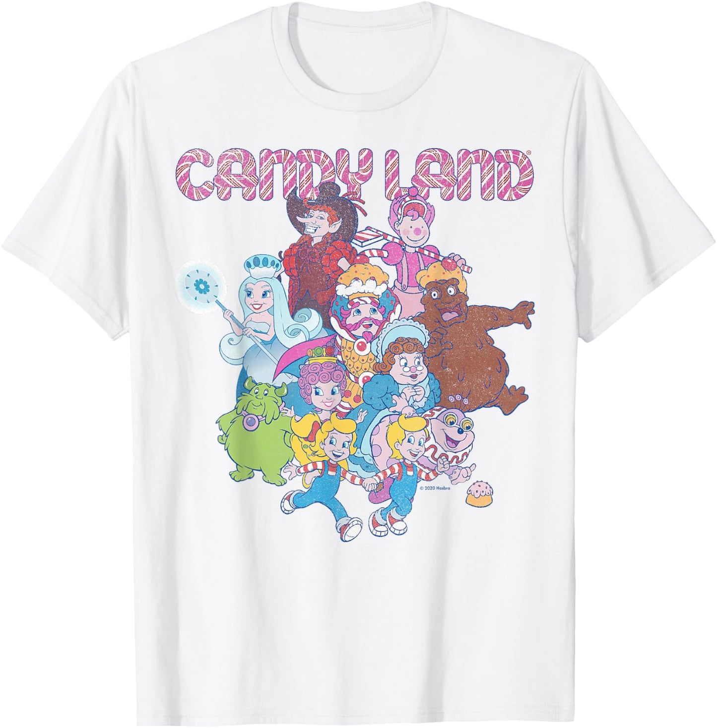 Candy Land Retro Game Characters Group Shot Logo T-Shirt - T-Shirt | White