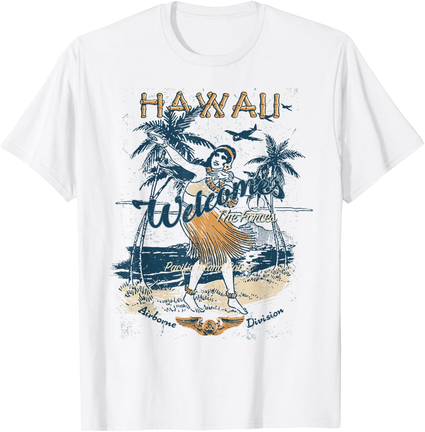 Hawaii Welcomes The Forces Summer Vibes Beach Aloha Patriot T-Shirt - T-Shirt | White