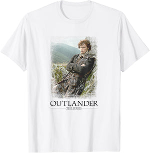 Outlander Jamie with Series Logo T-Shirt - T-Shirt | White
