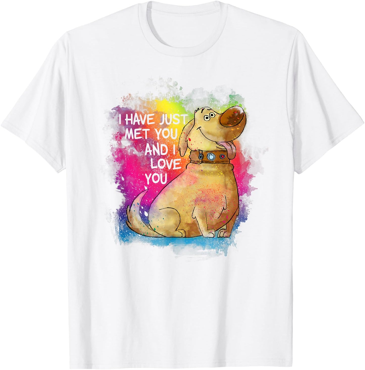 Disney Pixar Up Dug I Have Just Met You Rainbow T-Shirt - T-Shirt | White