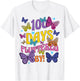 100 Days Fluttered By - 100th Day Of School Butterfly Girl T-Shirt - T-Shirt | White