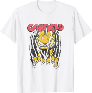 Garfield Vintage Classic Comic Cat Scratch Menacing Face T-Shirt - T-Shirt | White