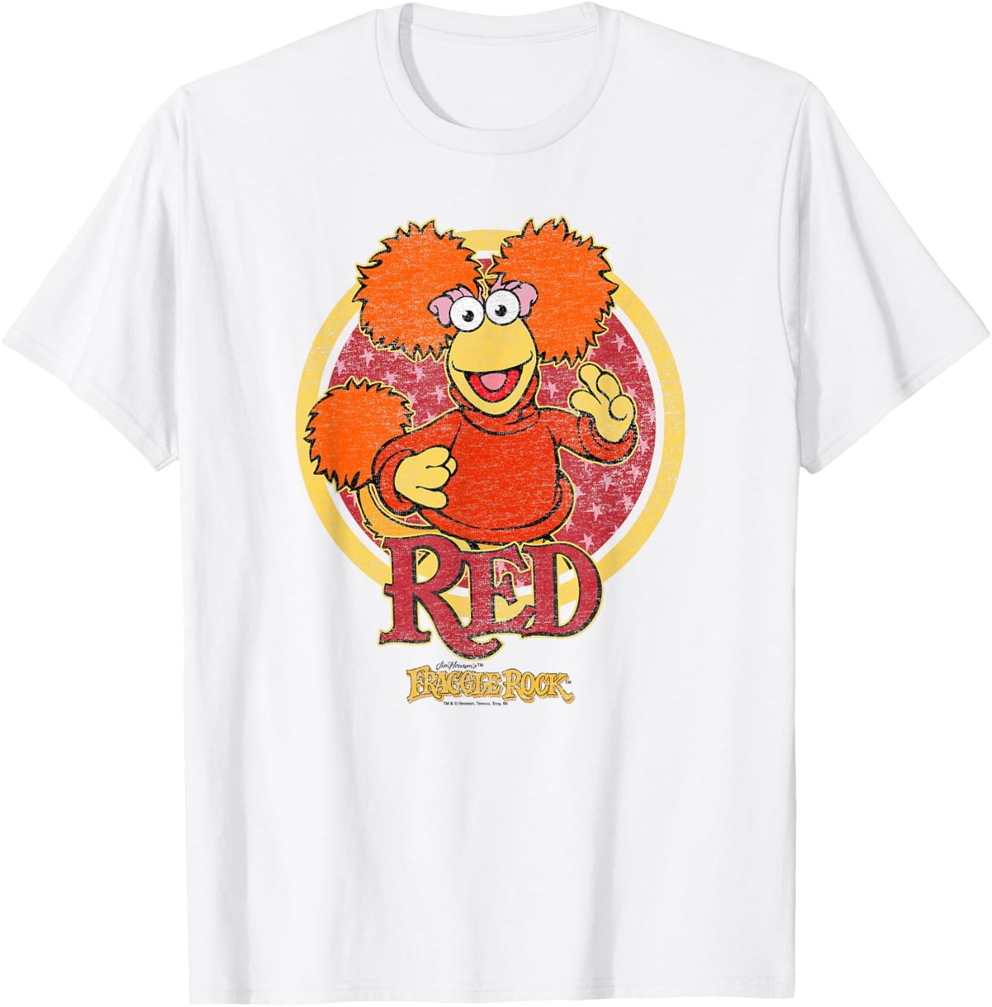 Fraggle Rock Red Circle T-Shirt - T-Shirt | White