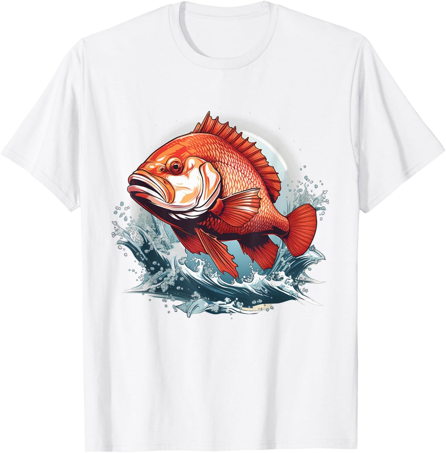 Retro Style Red Snapper T-Shirt - T-Shirt | White