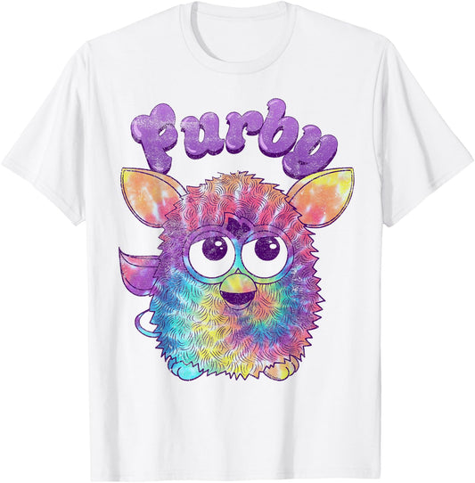 Furby Tie Dyed Cute Portrait Logo T-Shirt - T-Shirt | White