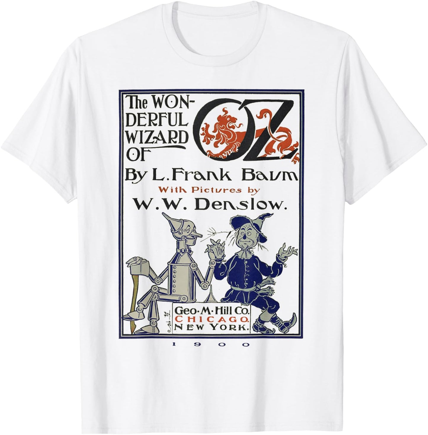 Wizard of OZ Gifts Tin Man Scarecrow Wizard of OZ Book T-Shirt - T-Shirt | White