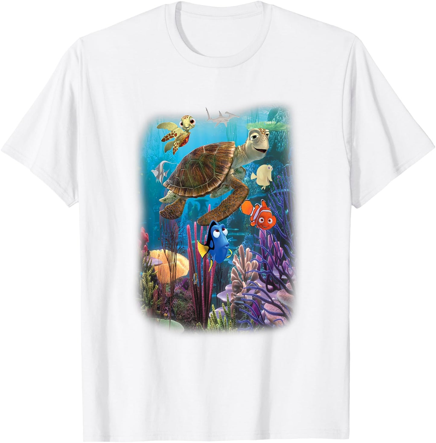 Disney Pixar Finding Nemo Under The Sea Characters Collage T-Shirt - T-Shirt | White