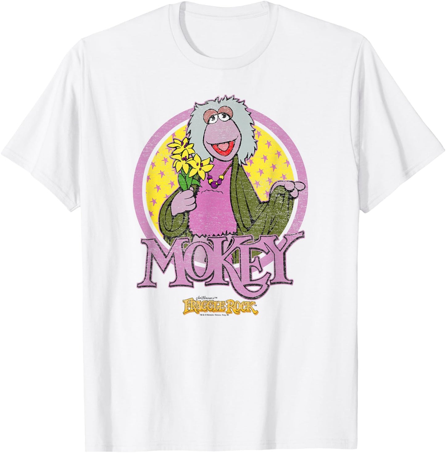 Fraggle Rock Mokey Circle T-Shirt - T-Shirt | White