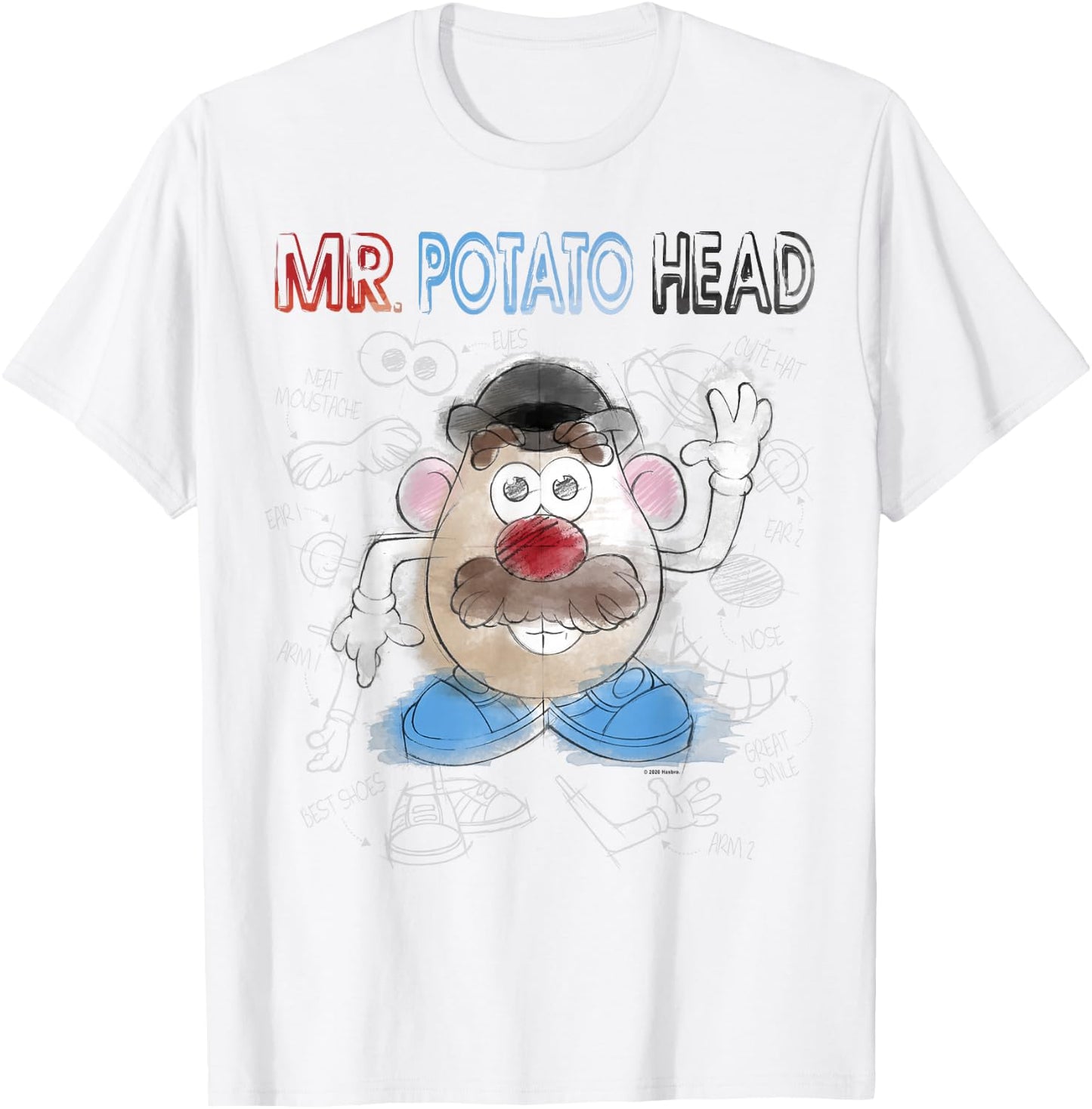 Mr. Potato Head Sketch Portrait T-Shirt - T-Shirt | White