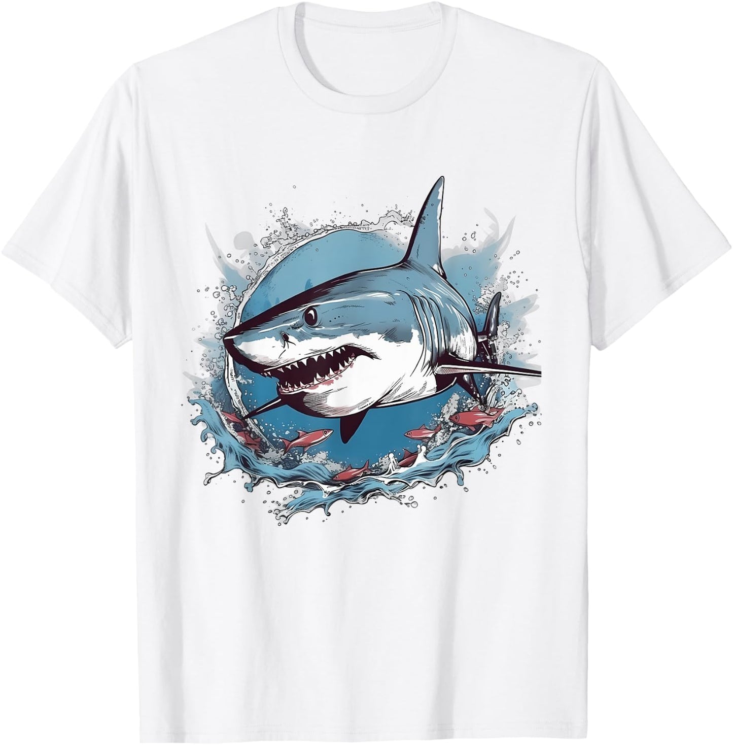Retro Style Great White Shark T-Shirt - T-Shirt | White