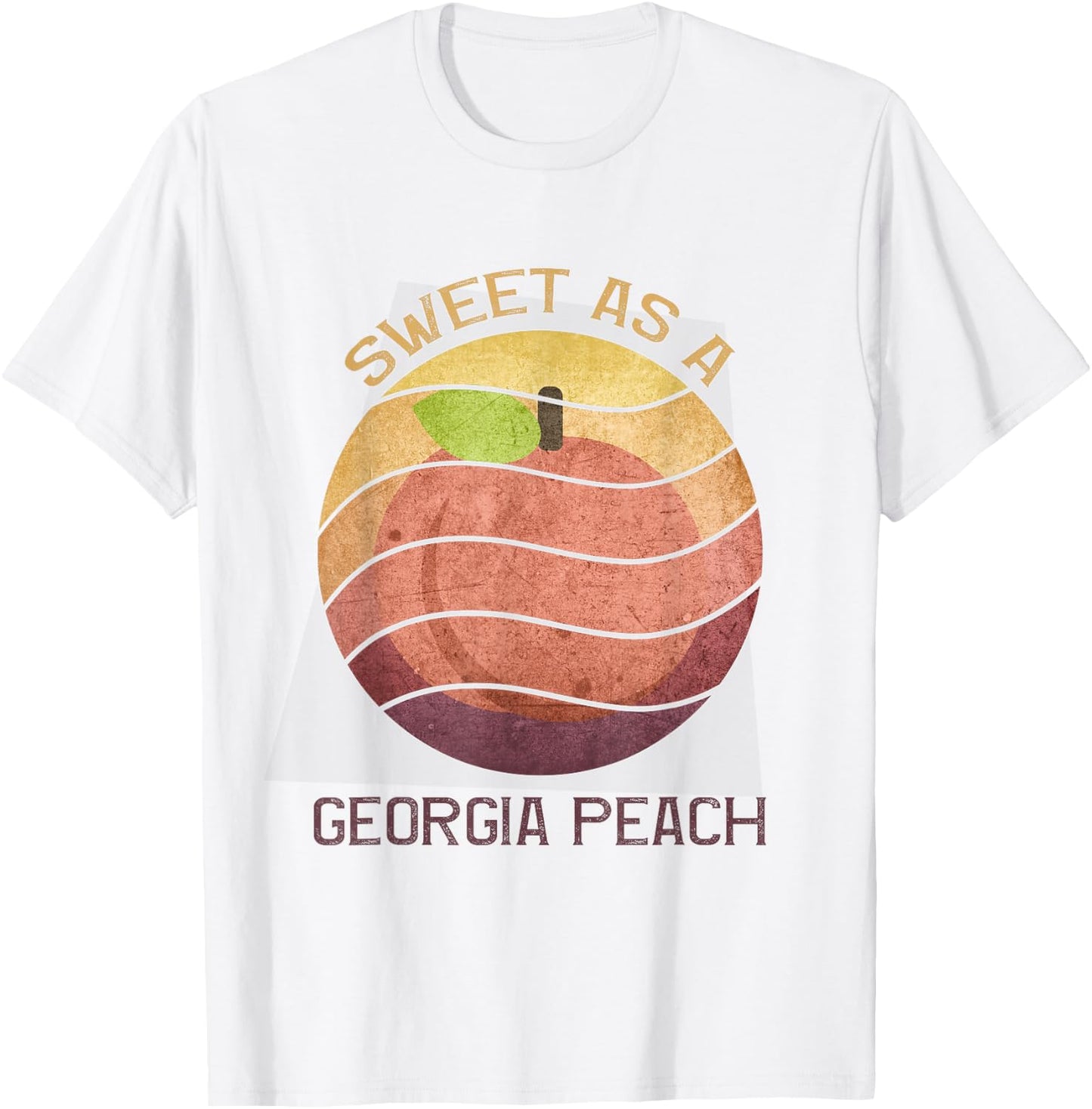 Sweet as a Georgia Peach retro grunge sunset design peach T-Shirt - T-Shirt | White