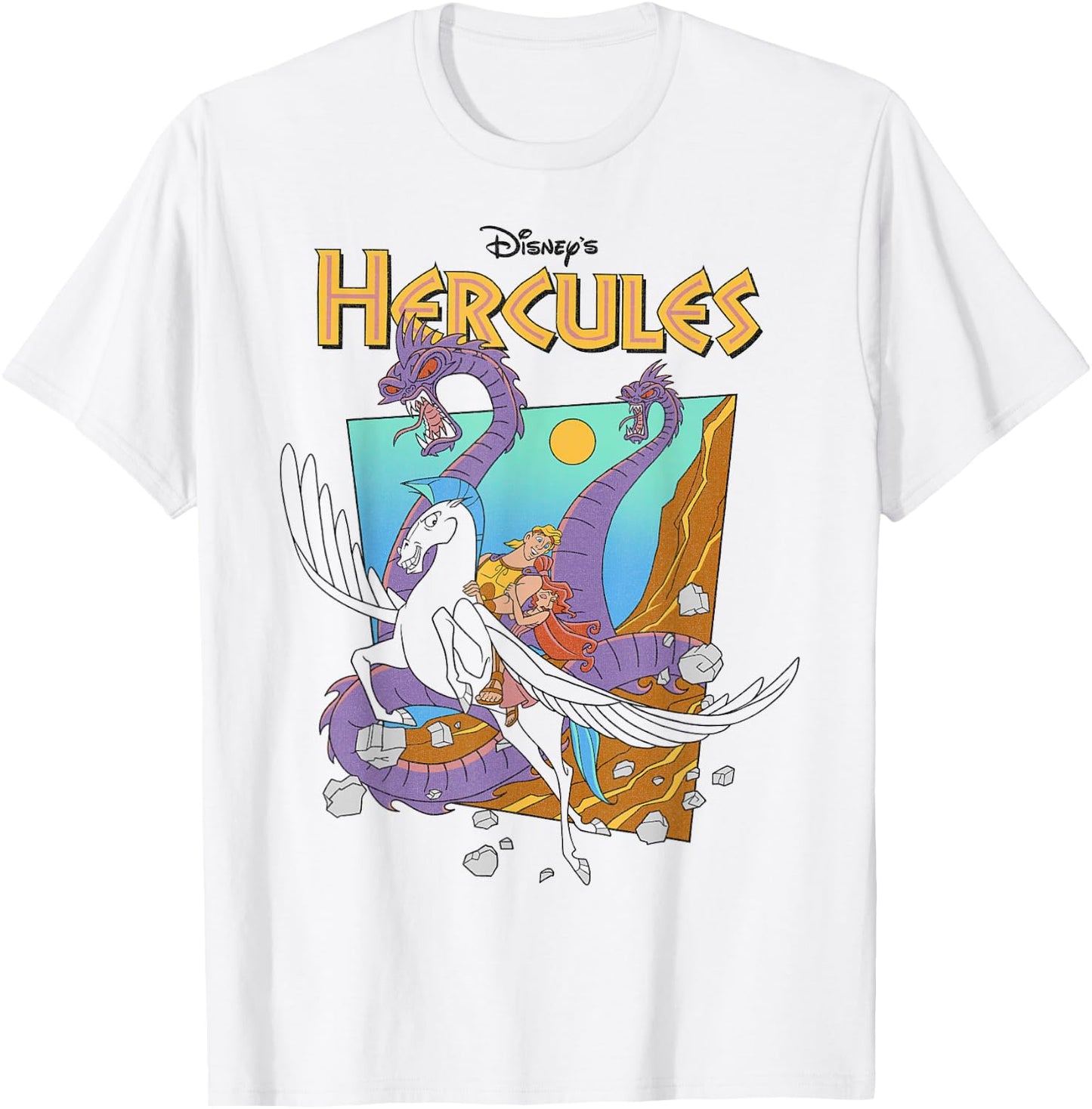 Disney Hercules Hydra Classic Movie Poster T-Shirt - T-Shirt | White