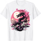Japanese Dragon & Cherry Blossom Men & Women Full Moon Asian T-Shirt - T-Shirt | White
