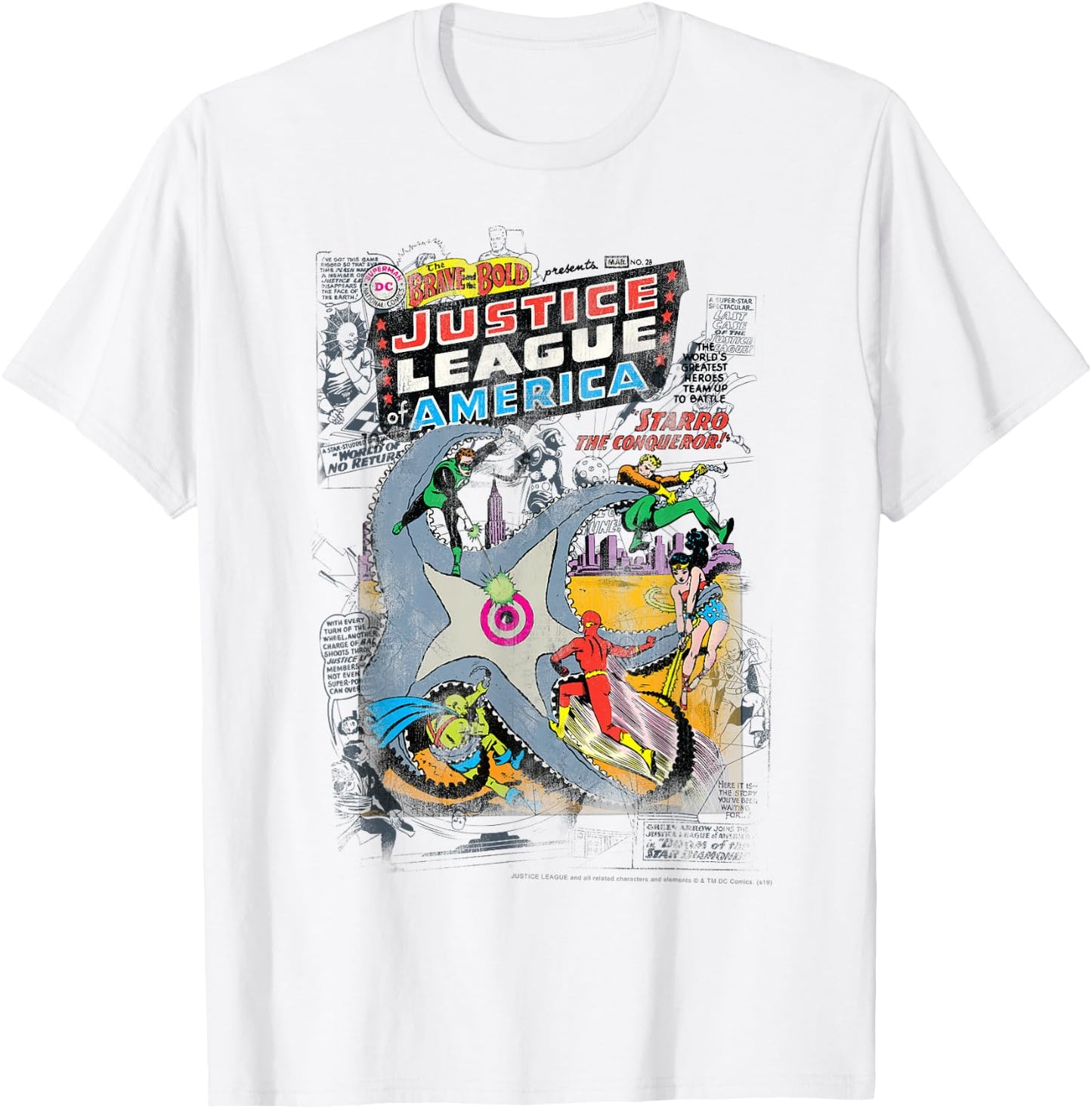 DC Comics Justice League Starro Comic Cover T-Shirt - T-Shirt | White