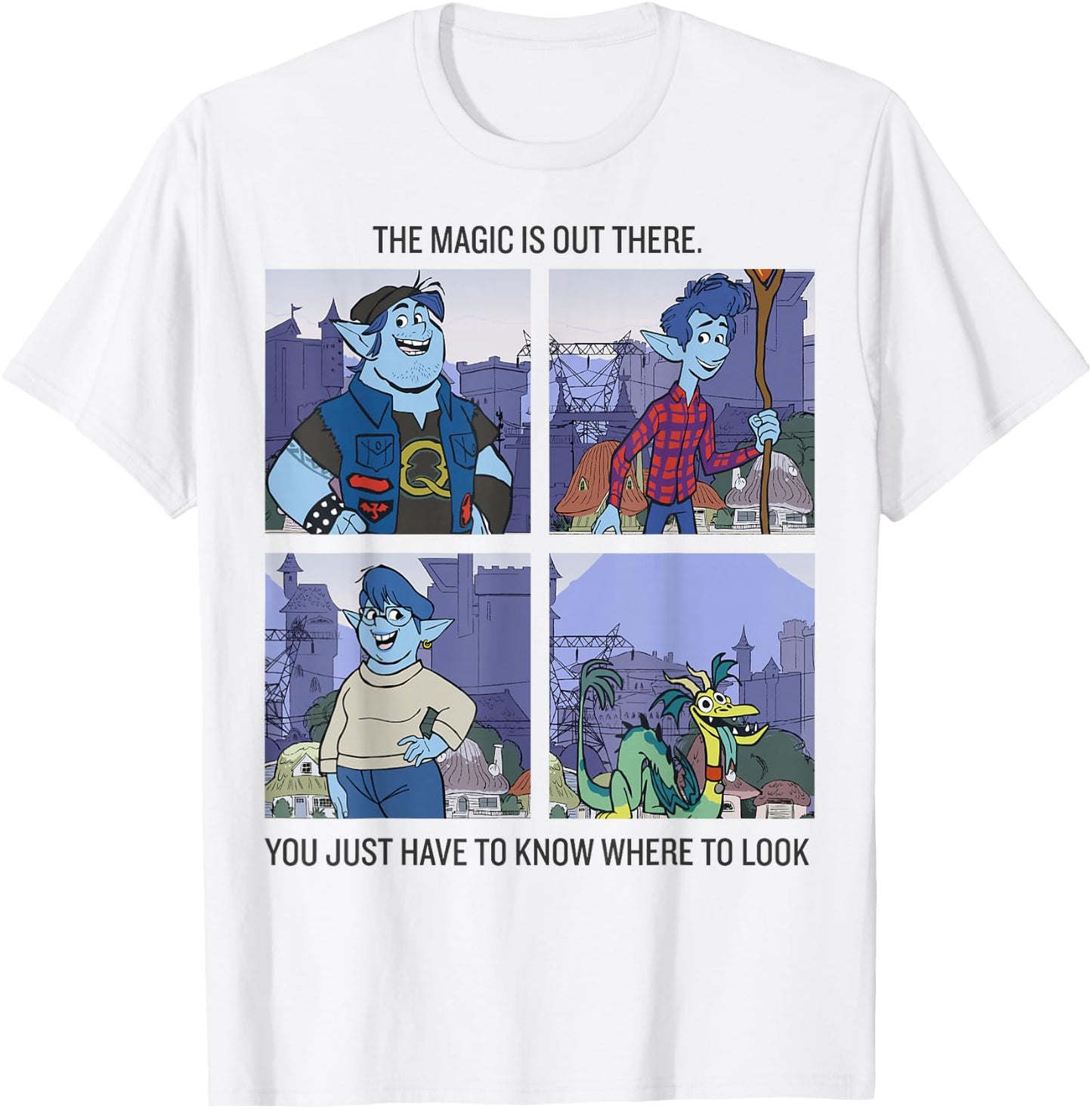 Disney Pixar Onward The Magic Is Out There Panels T-Shirt - T-Shirt | White