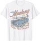 Ford - Mustang Fuel The Dream Blue Car In Desert Landscape T-Shirt - T-Shirt | White