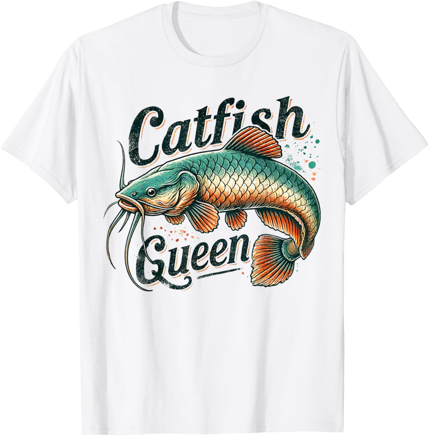 Catfish Queen Unique Catfishing Lover Women Anglers T-Shirt - T-Shirt | White